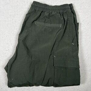 Y2K Sideout Convertible Cargo Pants Mens M Green Nylon Hiking Zip Off